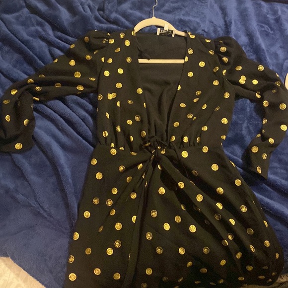 Gold and black wrap blouse - Picture 2 of 2